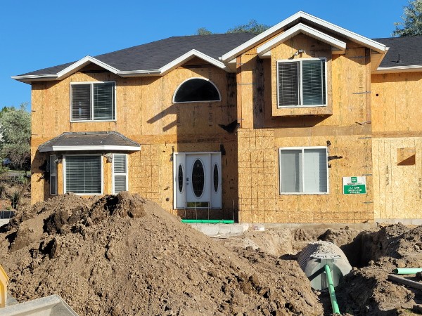 Interior framing during a home remodel