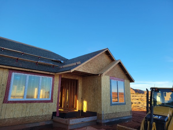 A new home under construction in the Southern Utah desert